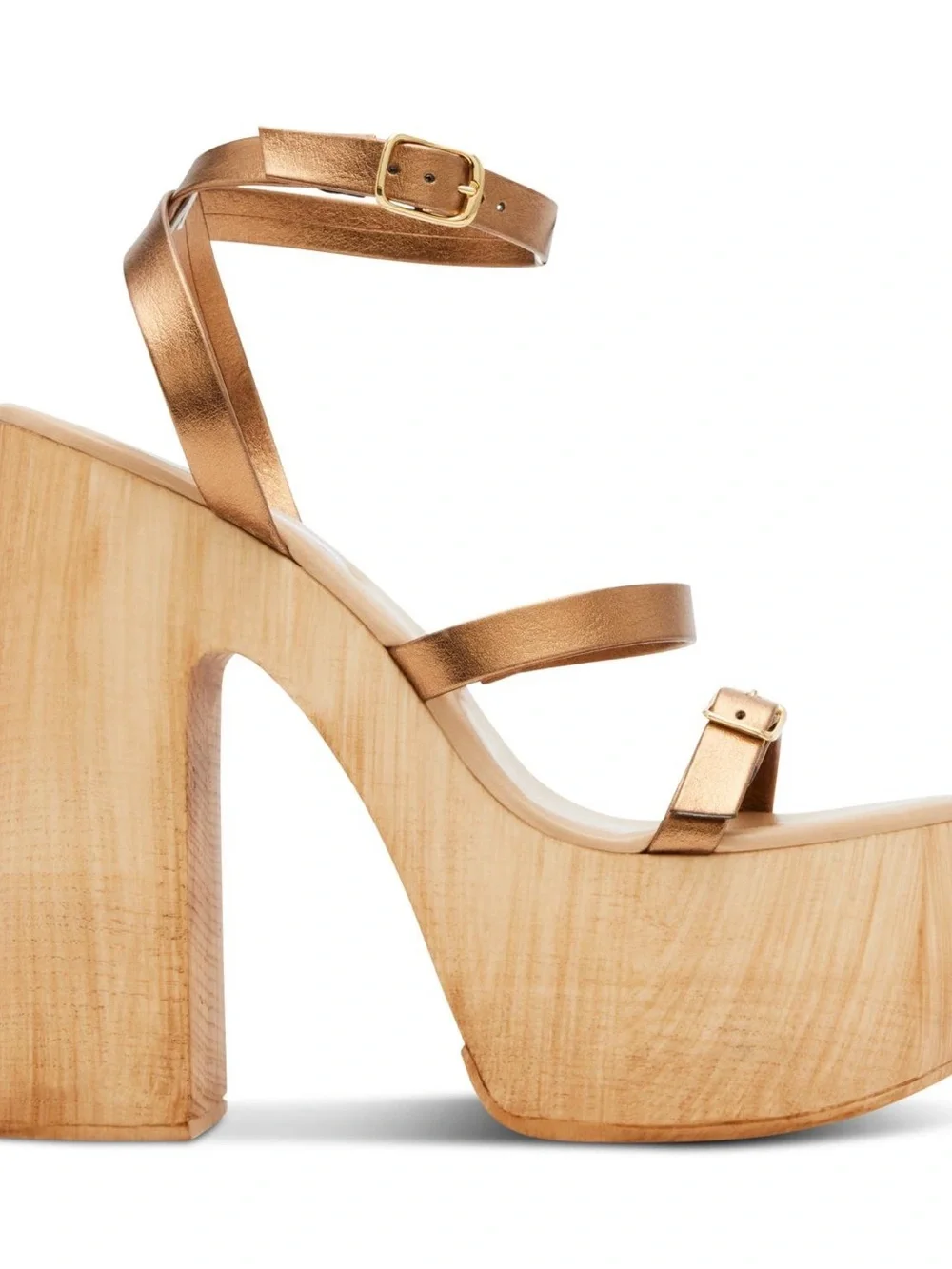 Steve Madden Metallic Brown Strappy Platform Heels